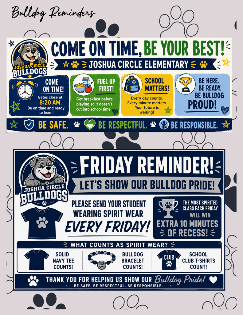 Bulldog Reminders!