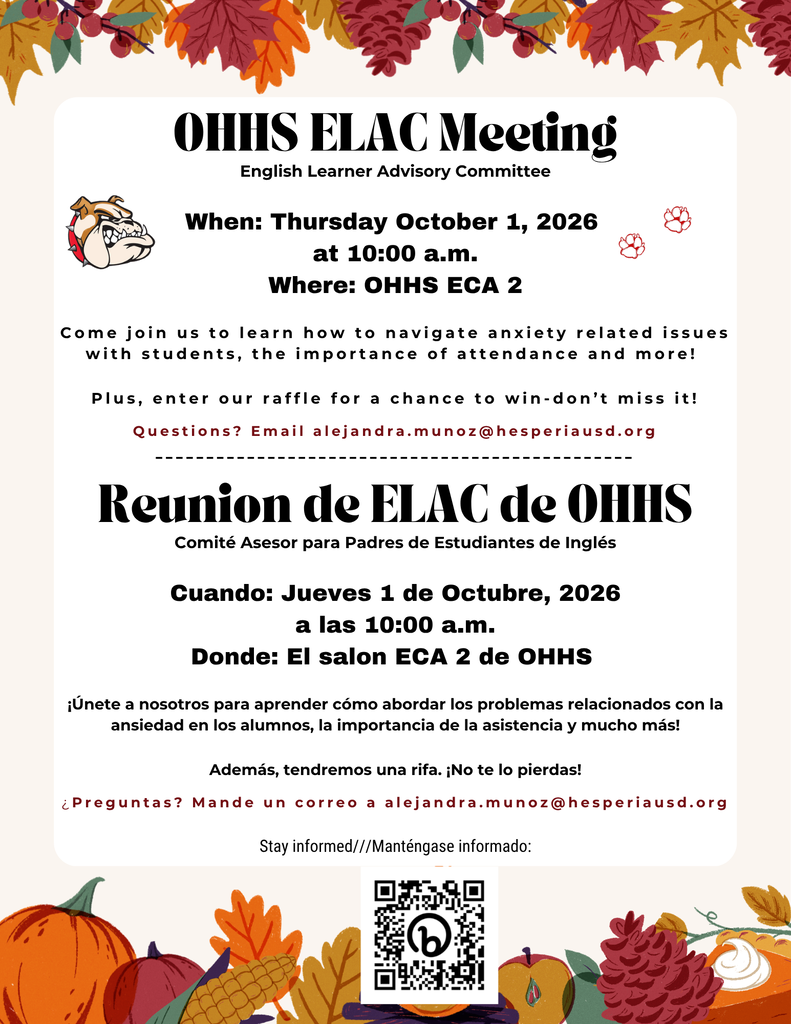 OHHS ELAC flyer