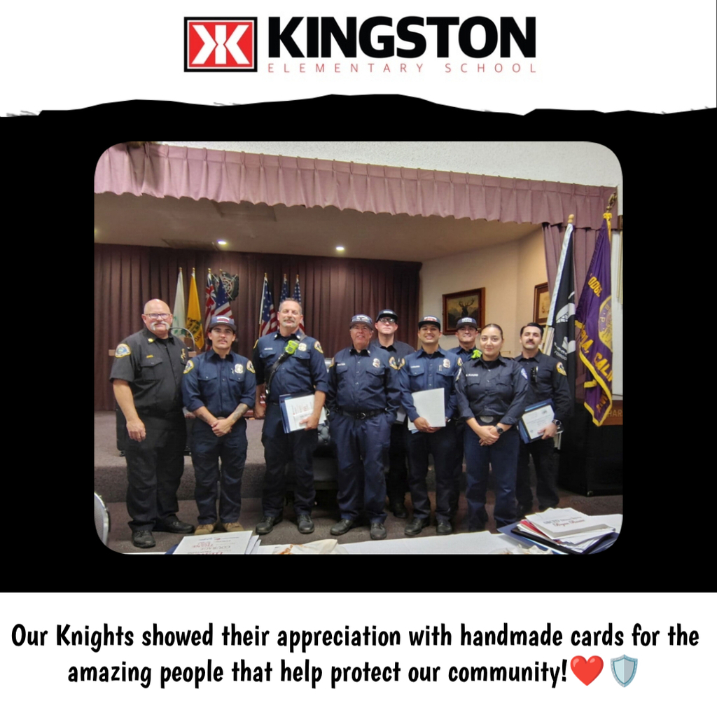 Thankful thursday post showing the cards our knights made for first responders