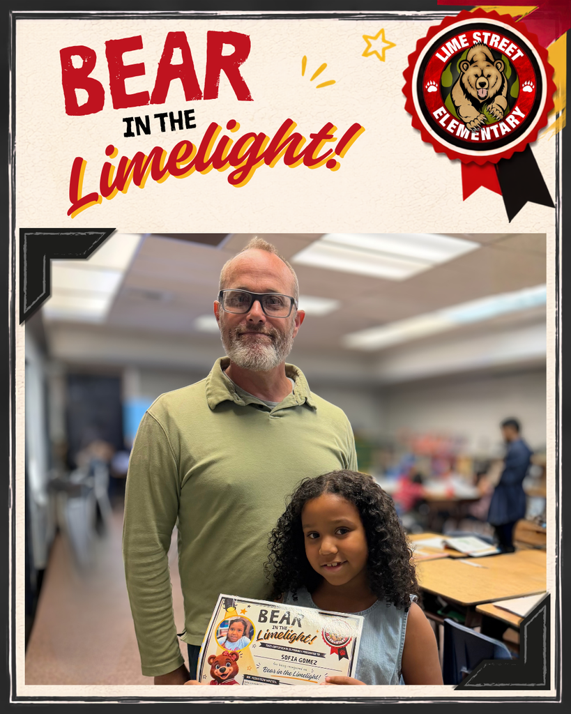 Meet this week’s Bears in the Limelight, pictured with the staff members who nominated them! We are proud to recognize these students for the positive choices they make, the growth they show, and the ways they contribute to our school community. Congratulations to this week’s Bears in the Limelight! ¡Conoce a los «Bears in the Limelight» de esta semana, en la foto junto a los miembros del personal que los nominaron! Nos enorgullece reconocer a estos estudiantes por las decisiones positivas que toman, el crecimiento que demuestran y las formas en que contribuyen a nuestra comunidad escolar. ¡Felicidades a los «Bears in the Limelight» de esta semana!