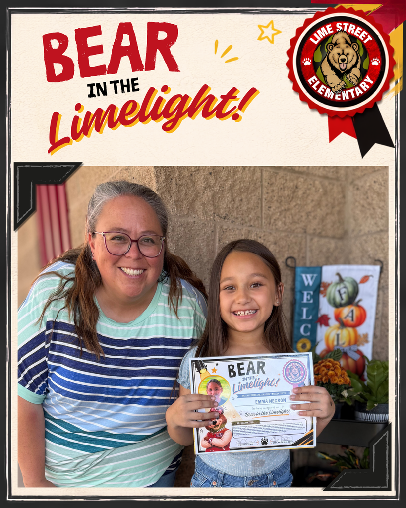 Meet this week’s Bears in the Limelight, pictured with the staff members who nominated them! We are proud to recognize these students for the positive choices they make, the growth they show, and the ways they contribute to our school community. Congratulations to this week’s Bears in the Limelight! ¡Conoce a los «Bears in the Limelight» de esta semana, en la foto junto a los miembros del personal que los nominaron! Nos enorgullece reconocer a estos estudiantes por las decisiones positivas que toman, el crecimiento que demuestran y las formas en que contribuyen a nuestra comunidad escolar. ¡Felicidades a los «Bears in the Limelight» de esta semana!