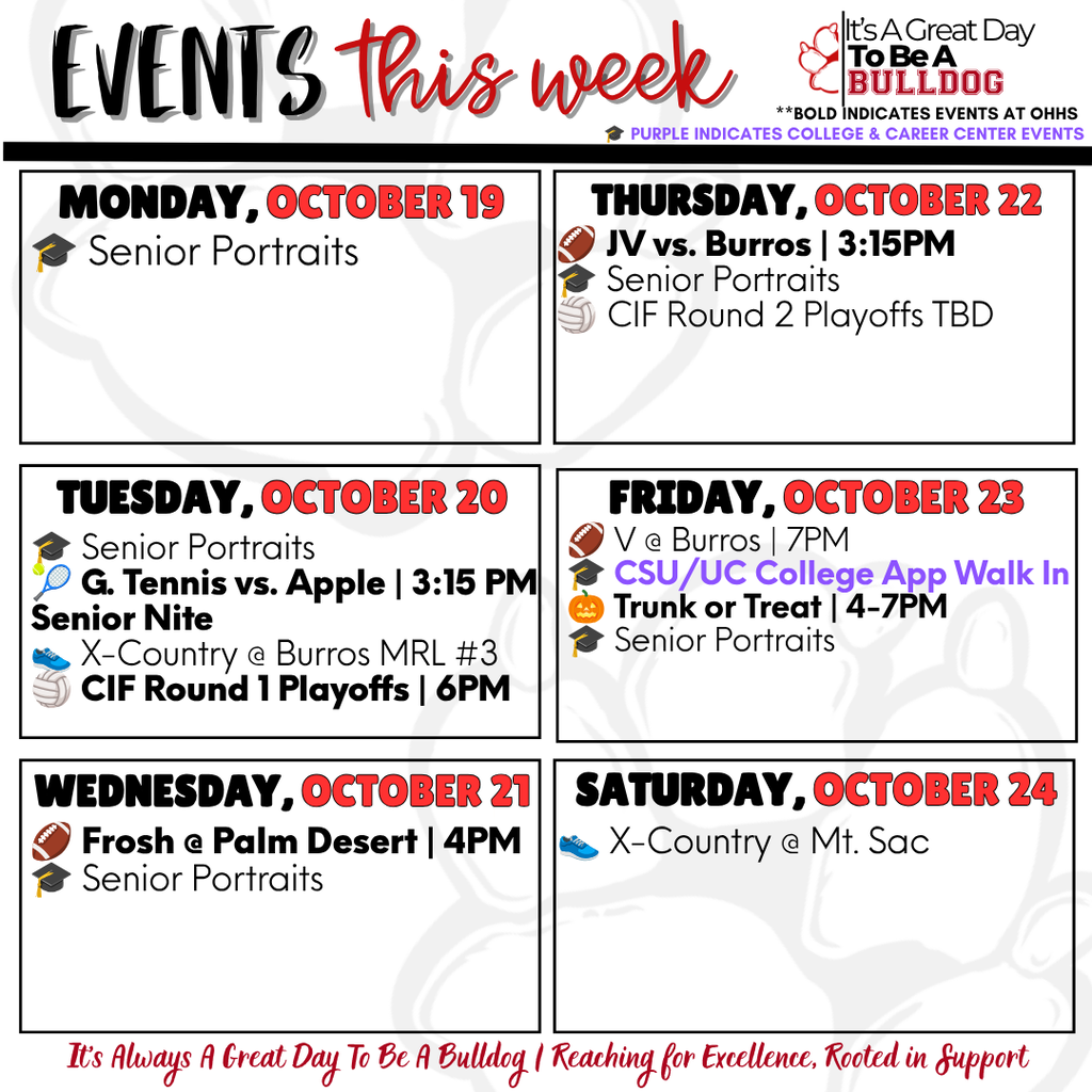 10-19 to 10-25 Events of the Week 1