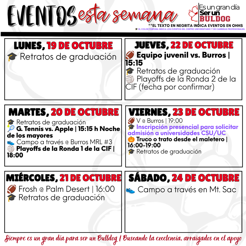 10-19 to 10-25 Events of the Week 2