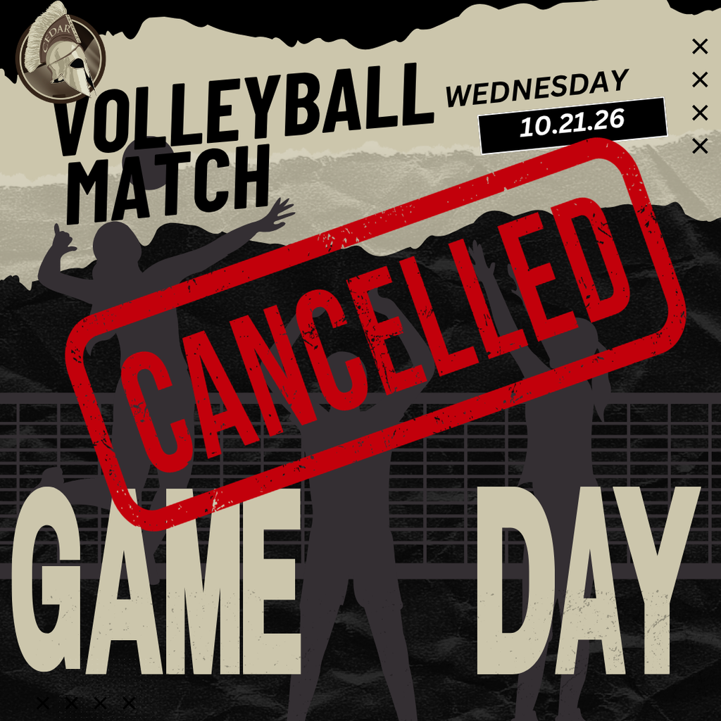🏐VOLLEYBALL GAME UPDATE Tomorrow’s volleyball game has been CANCELLED. Please help spread the word, and stay tuned for any updates regarding a rescheduled game. Go Spartans! 🏐ACTUALIZACIÓN SOBRE EL PARTIDO DE VOLEIBOL El partido de voleibol de mañana ha sido CANCELADO. Por favor, ayuden a difundir la noticia y permanezcan atentos a cualquier novedad sobre la reprogramación del encuentro. ¡Vamos, Spartans!
