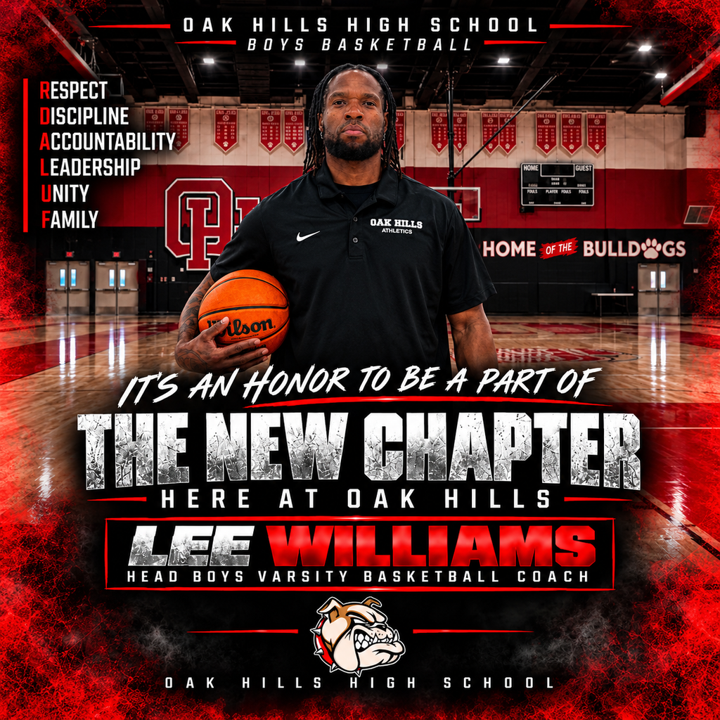 🏀🔴⚫ A
Oak Hills Athletics is FIRED UP to officially announce COACH LEE as our new Head Boys Basketball Coach! 🏀
Coach Lee is ready to bring his passion, energy, and leadership to the hardwood as he looks to take our Bulldogs to NEW HEIGHTS! 💪🔥