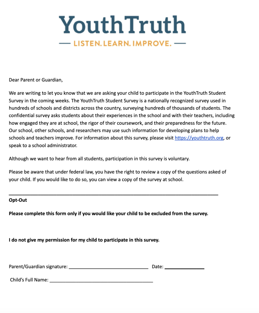 English Version of Opt Out Form