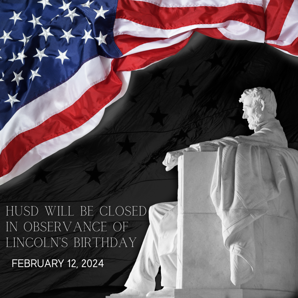 Lincoln Memorial with american Flag and text