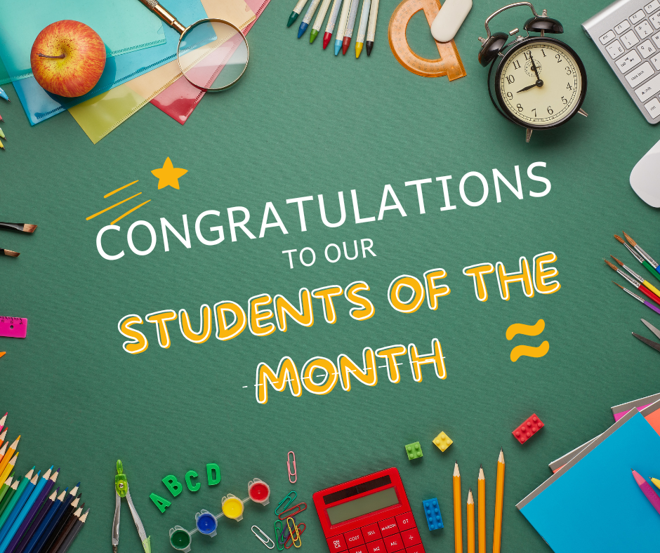 Congrats Students of the Month