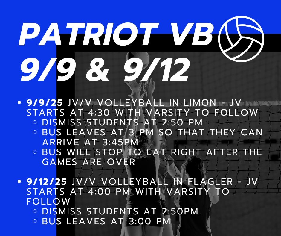 Patriot VB Info 9/9 & 9/12