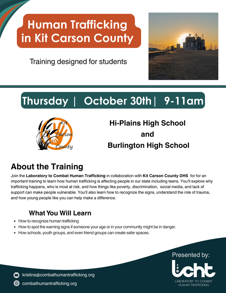 Student Human Trafficking Training Flyer
