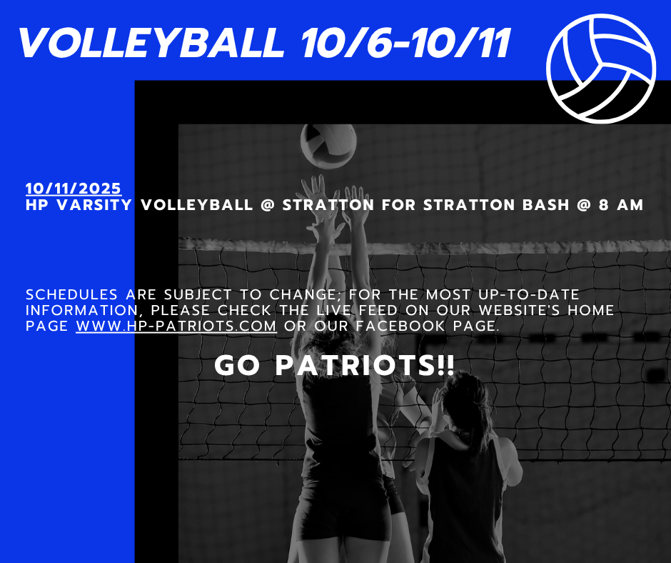 Volleyball Info for 10.6-10.11
