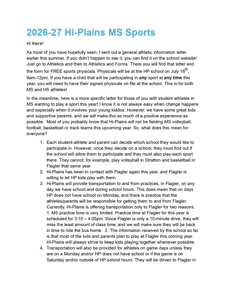 26-27 MS Sports Letter