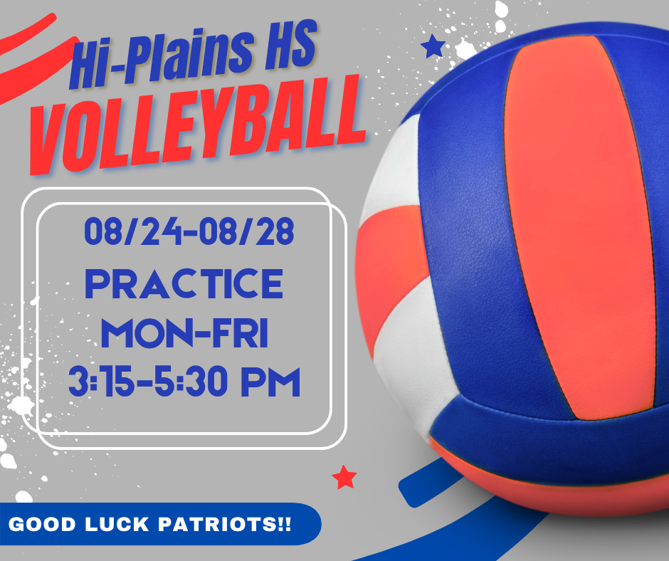 HS VB Info for 8/24-8/29