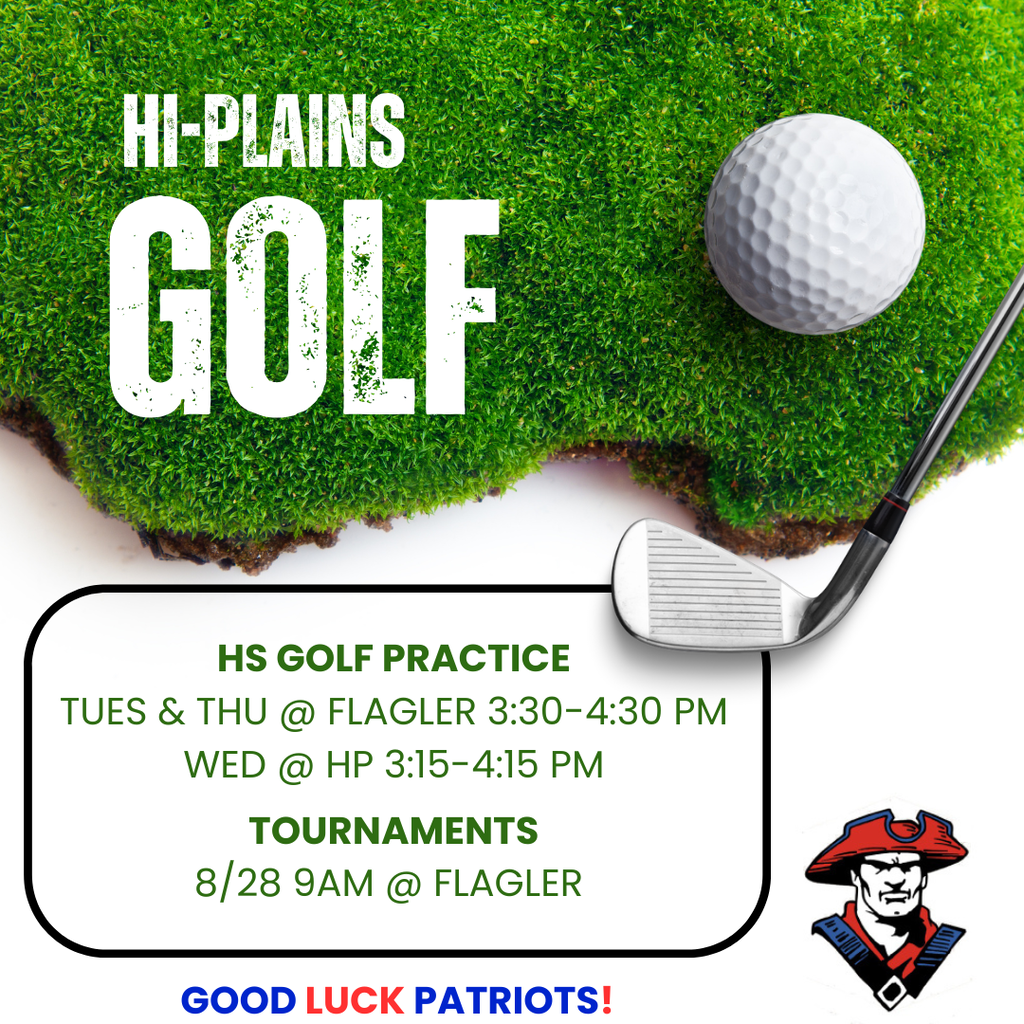 HP Golf Info for 8/24-8/29