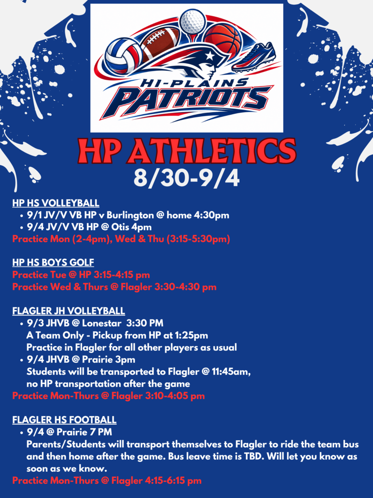 8/30-9/4 Athletic Info