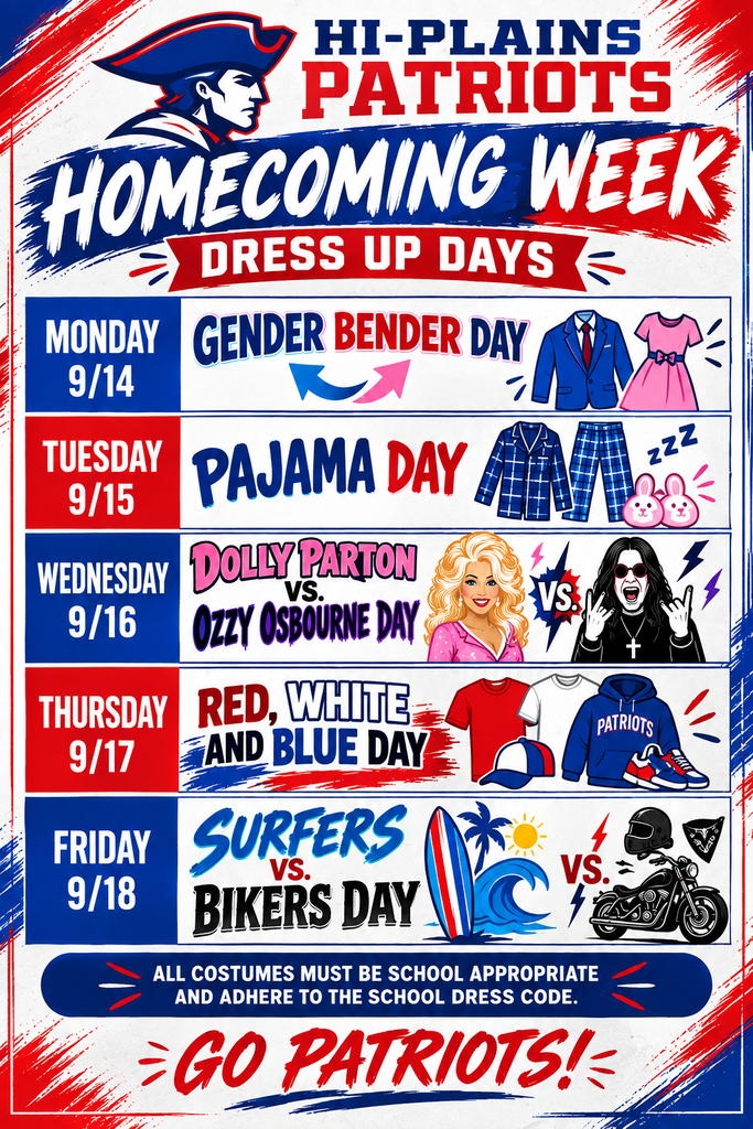 Homecoming Week Dress-Up Days 