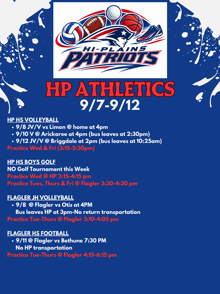 Athletics Info 9/7-9/12