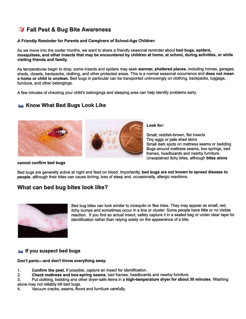 Fall Pest and Bug Bite Awareness