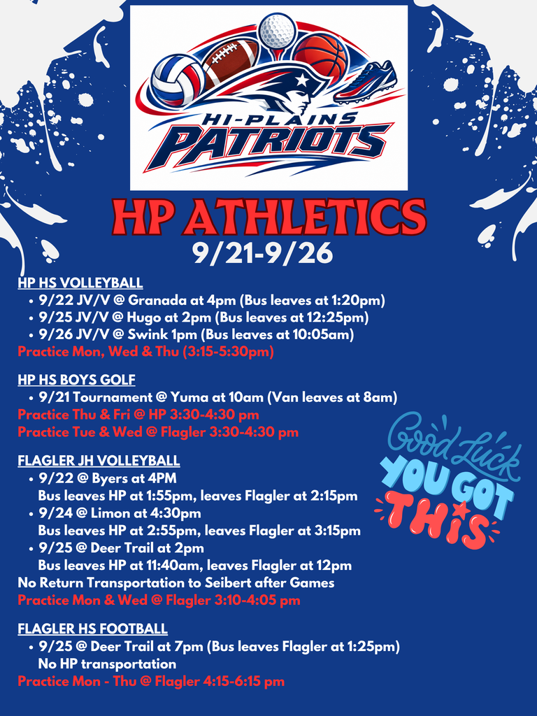 9/21-9/26 Athletic Info