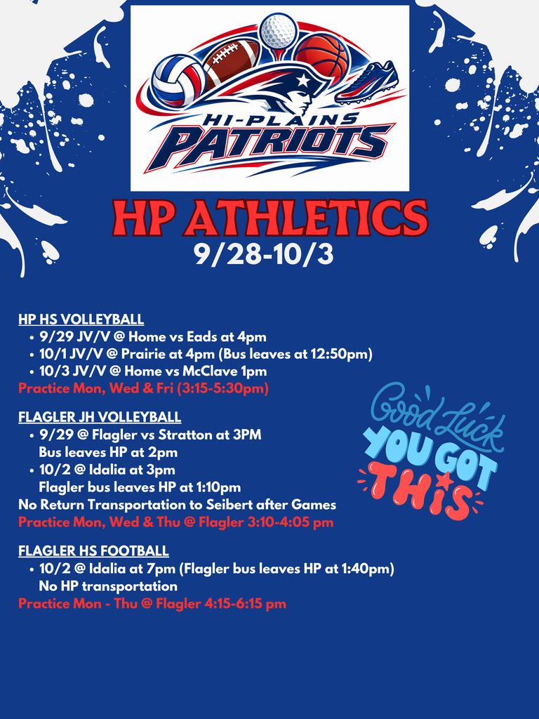 9/28-10/3 Athletic Info