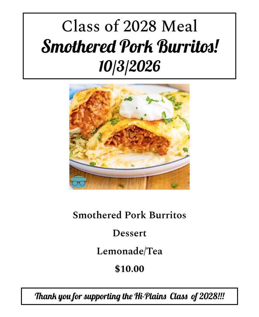 Smothered Pork Burritos Meal 