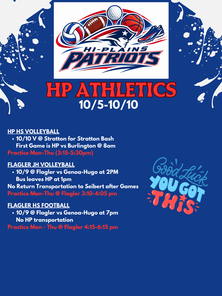 Athletic Info for 10/5-10/10