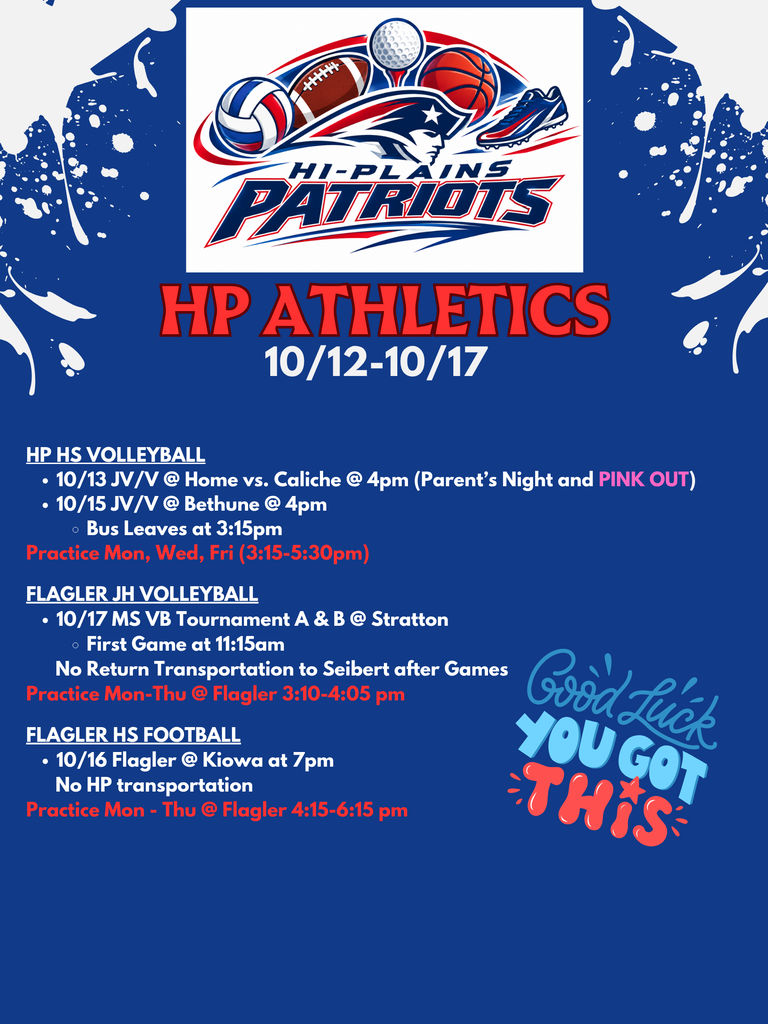 10/12-10/17 Athletics Info