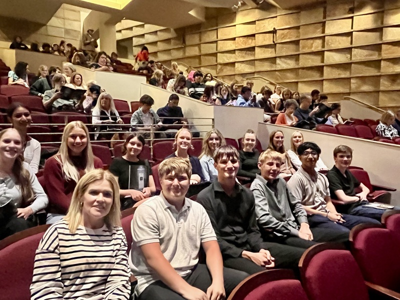 Hi-Plains students settle in at the Buell Theatre before seeing the Broadway musical The Outsiders