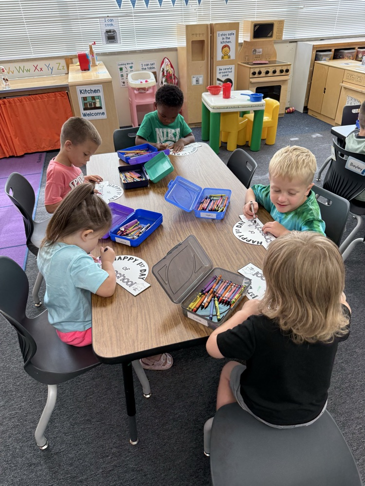 First day of preschool fun! Coloring and New Friends! 