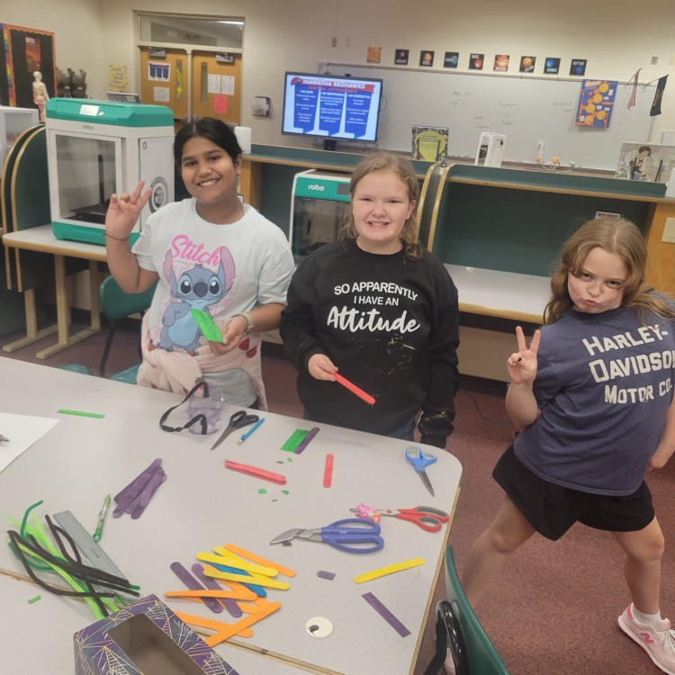 6th grade is hard at work completing their first engineering design challenge in STEAM class. They have to design and construct a way for a small action figure to get across a zipline! 