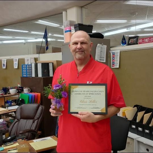 Brown County Special Ed wishes to extend their appreciation to Chris Diller for 18 years of service to USD 415 students. Thank you, Chris!