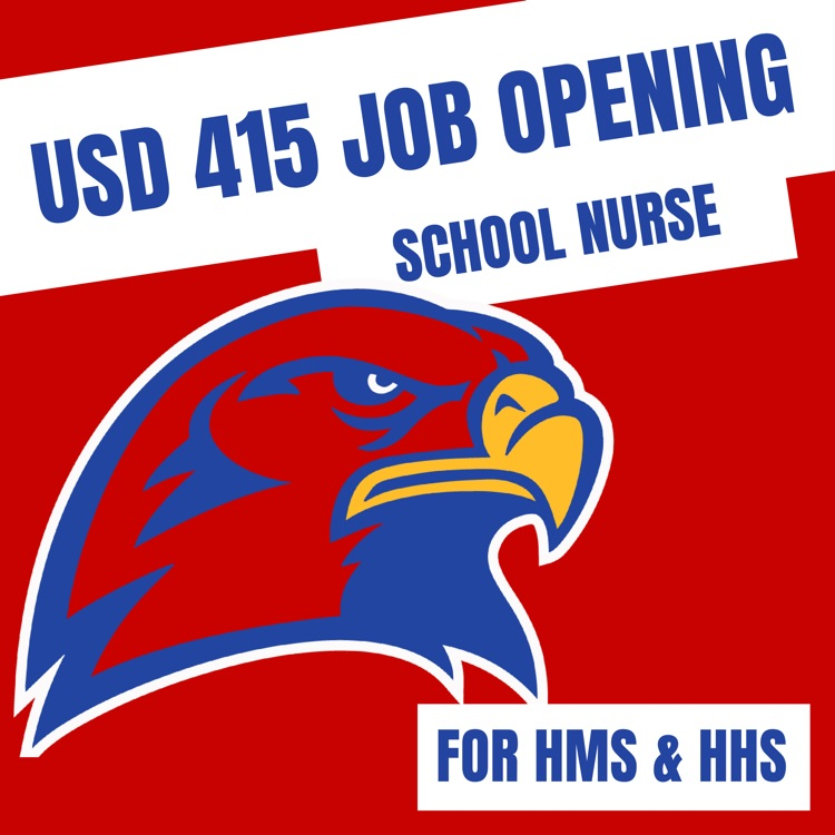 USD 415 has an opening for a school nurse (HMS/HHS) Interested applicants should use the following link to apply: https://www.applitrack.com/hiawathaschools/onlineapp/default.aspx?Category=Student+Support+Services