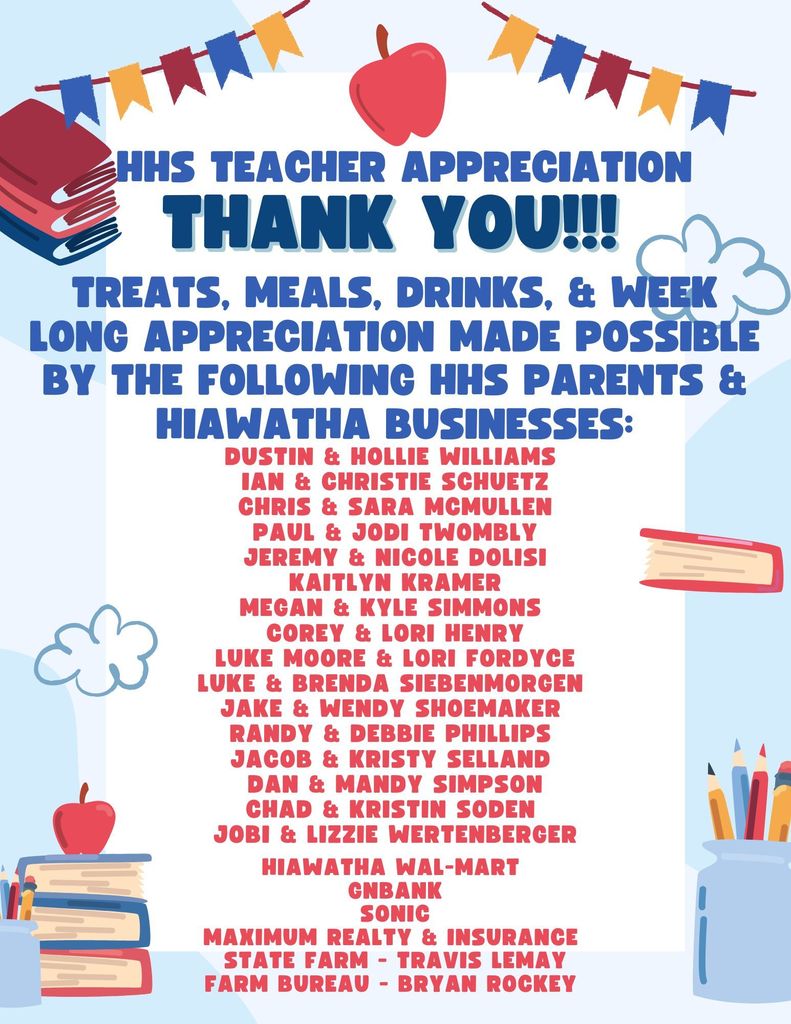 HHS Teacher Appreciation Thank Yous
