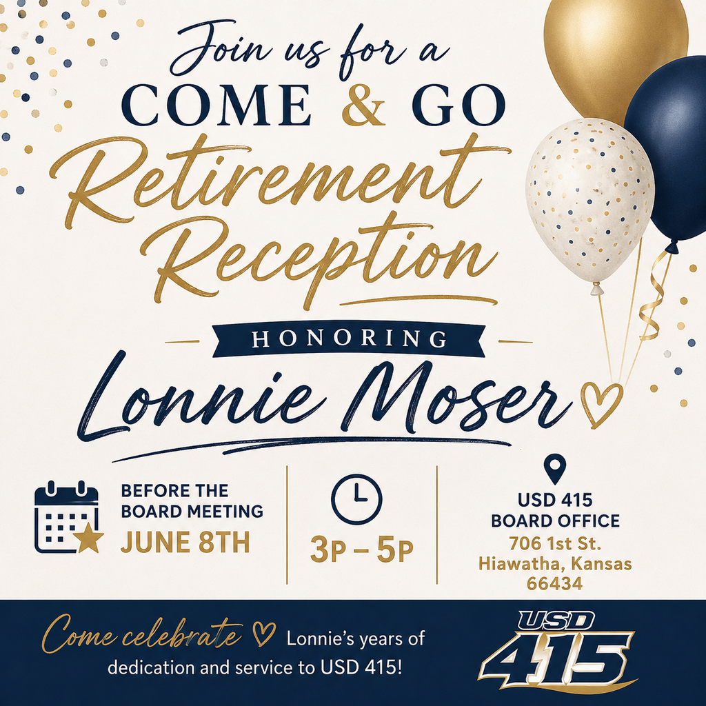 Announcement for the retirement celebration for Lonnie Moser. June 8th 3pm to 5pm