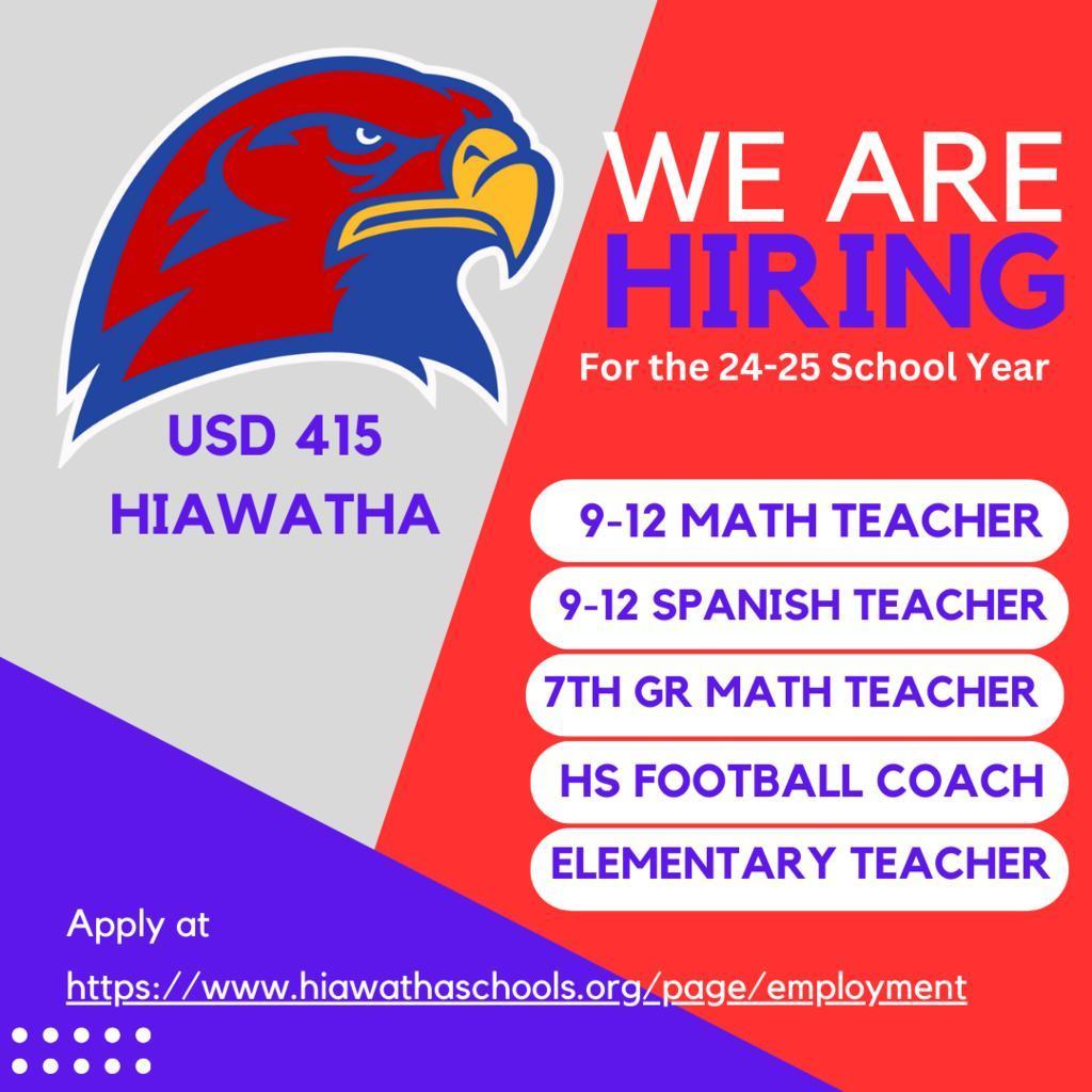 We are hiring for the 24-25 school year!