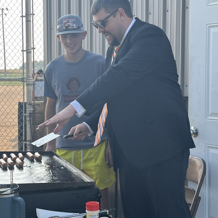 Mr Burton sharing his grilling advice with Celton
