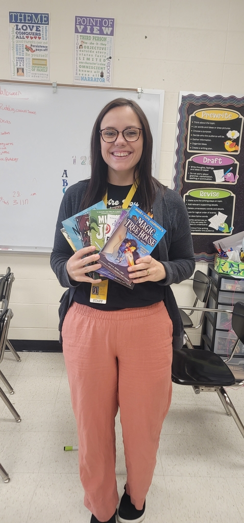 Mrs. Benson's day was made with new books!