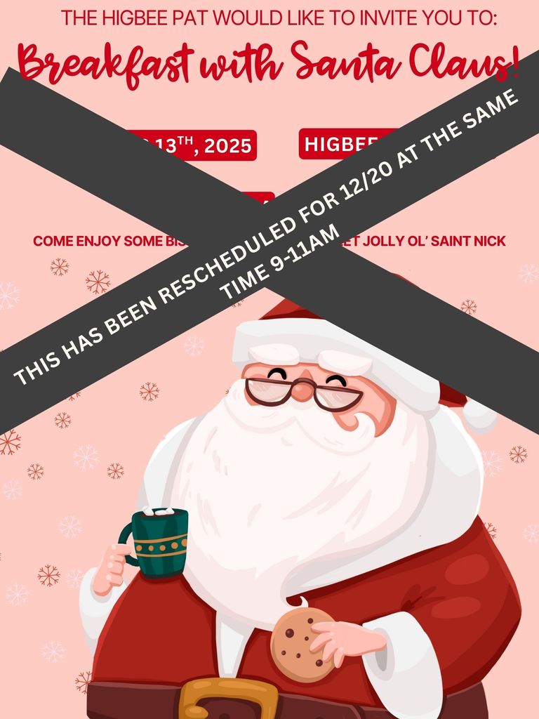 In the Higbee Cafeteria on 12/20 from 9-11AM