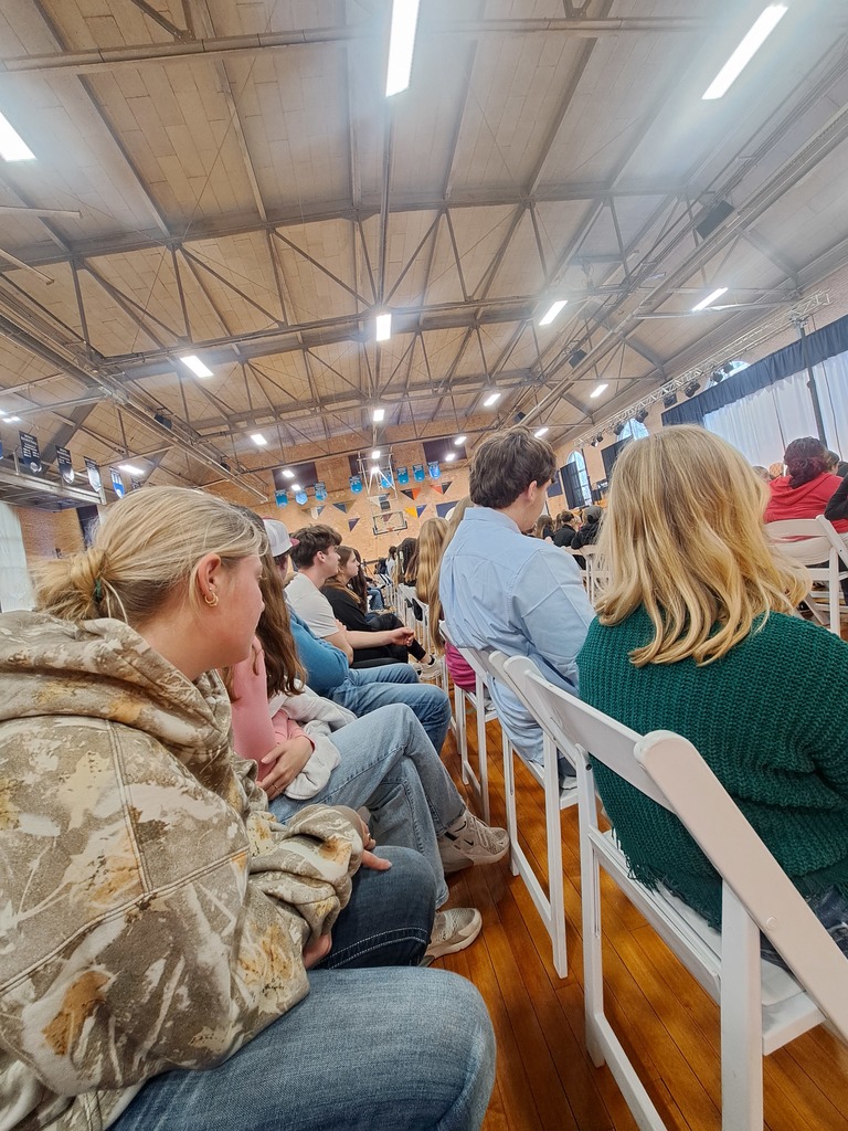 Students watching reenactment