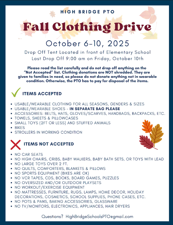 PTO Clothing Drive