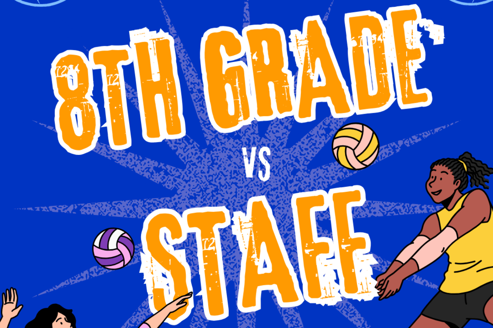 8th grade vs staff volleyball game