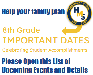 8th Grade Important Dates