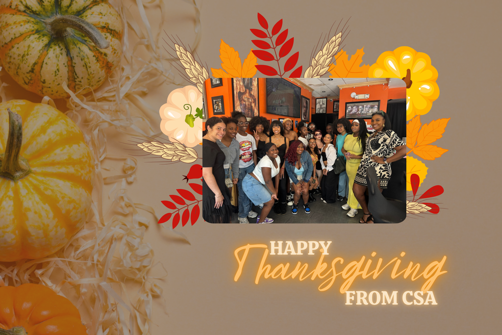 Orange Brown Illustrated Happy Thanksgiving Family Photo Card