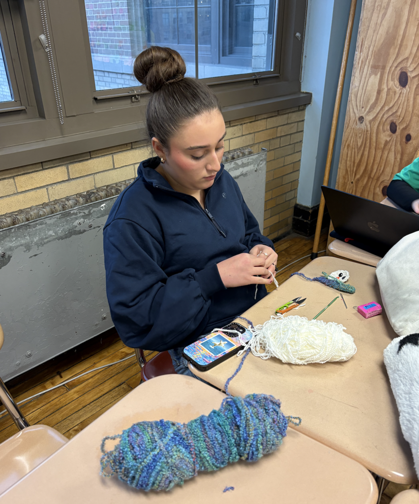 Brenda making a snowman!