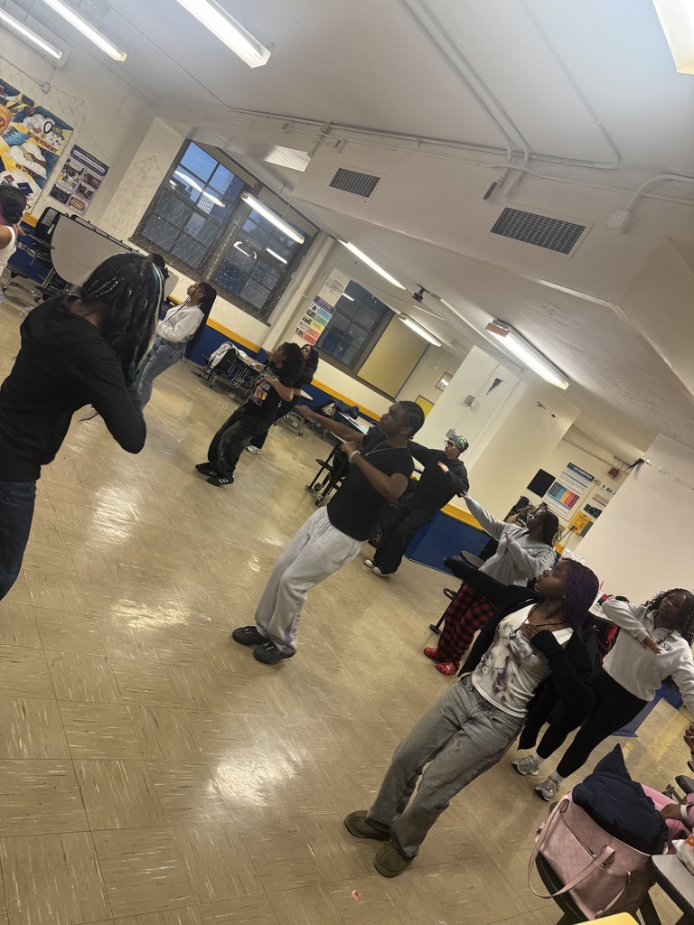 Students learning a choreography