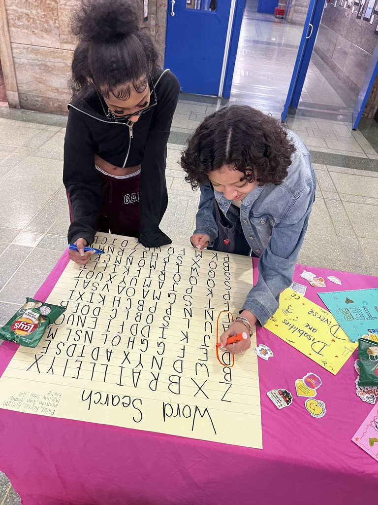 Students taking the time to look for words in our word search activity