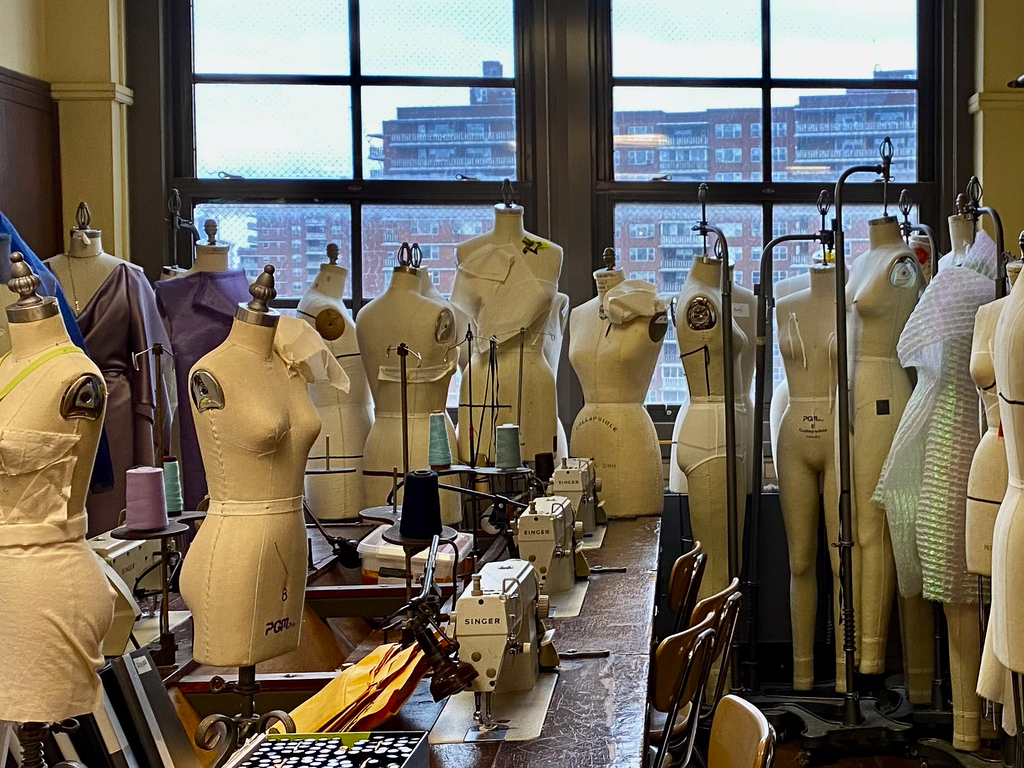 dress forms in classroom