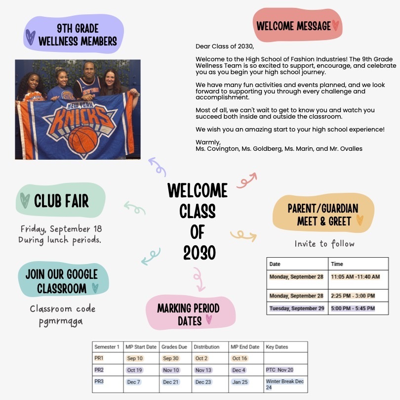 9th grade welcome letter 
