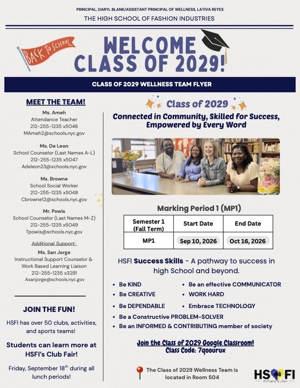 Class of 2029 Wellness Team 