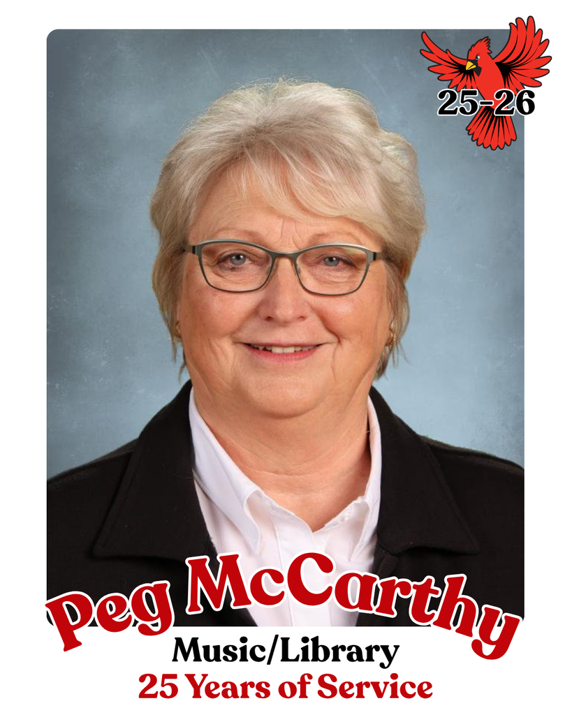 Mrs. McCarthy 25 years of Service to #HCSCardinals